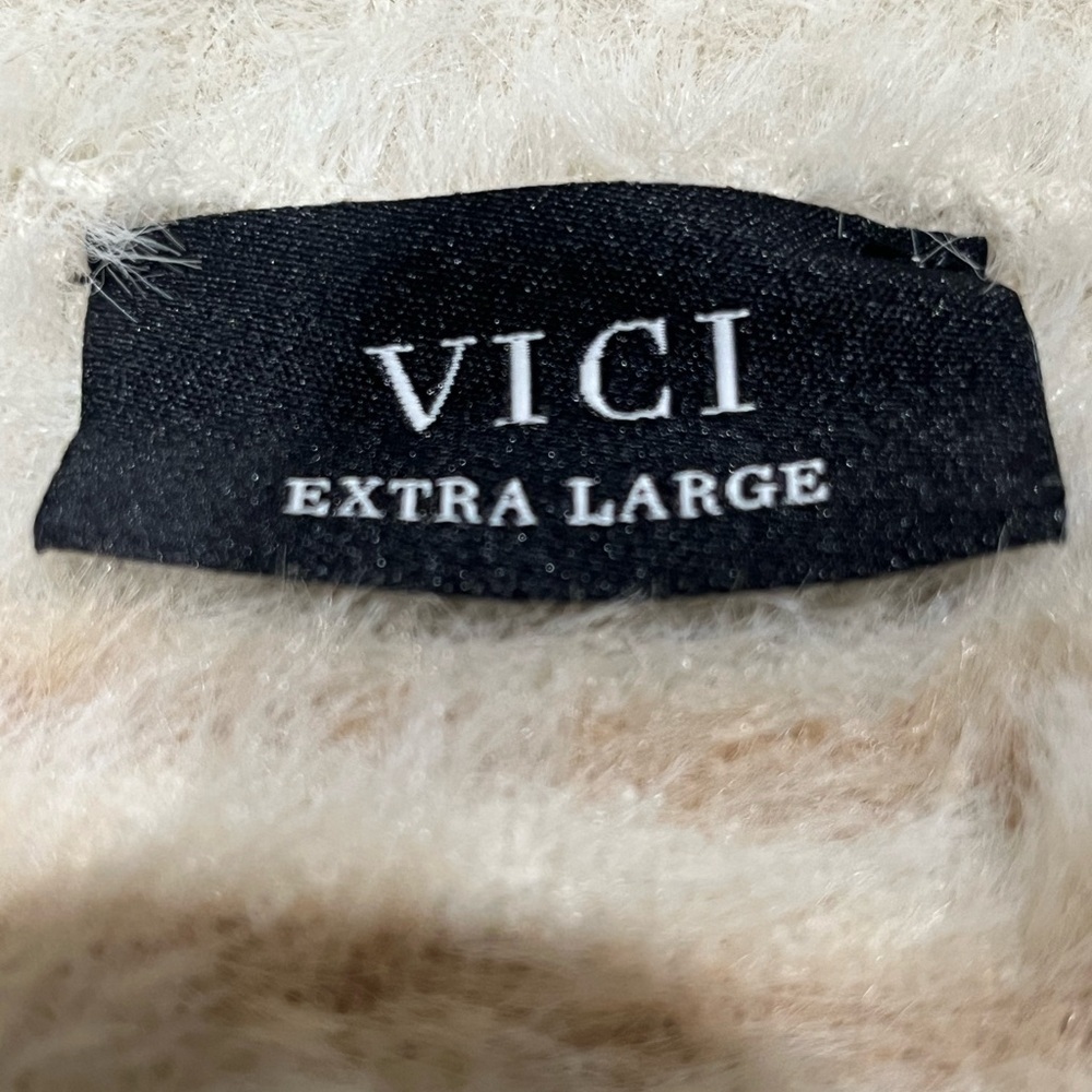 Cozy Striped Fuzzy TEDDY Sweater BY VICI, CASUAL RELAXED, OVERSIZED, SIZE XL - Picture 11 of 11